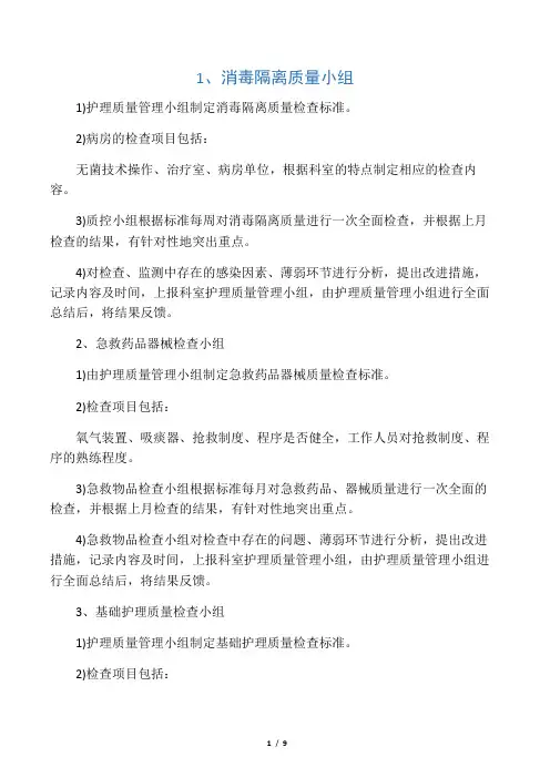 各护理质控小组职责_