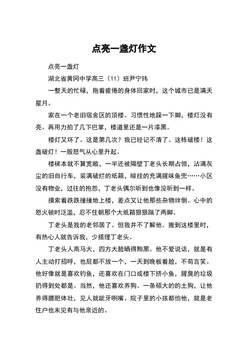 点亮一盏灯作文