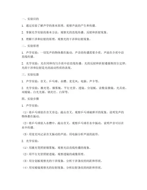 声学光学物理实验报告