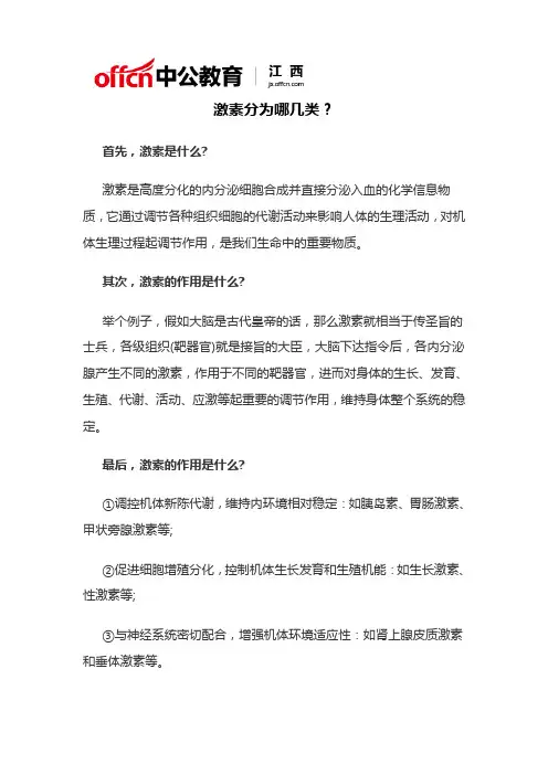 激素分为哪几类？