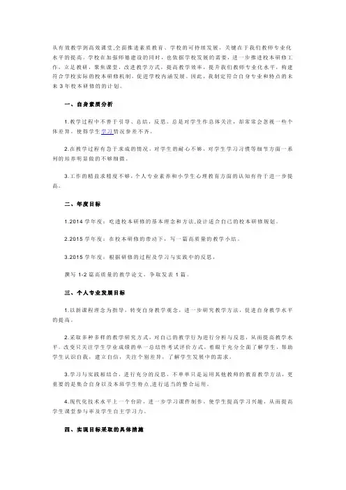 2014年校本研修总结