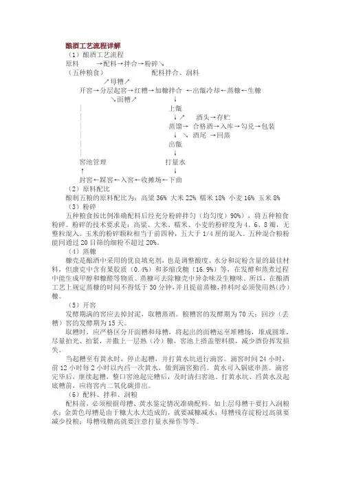酿酒工艺流程详解