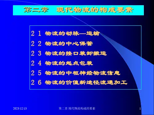 现代物流构成的要素
