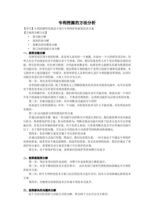 专利挖掘的方法