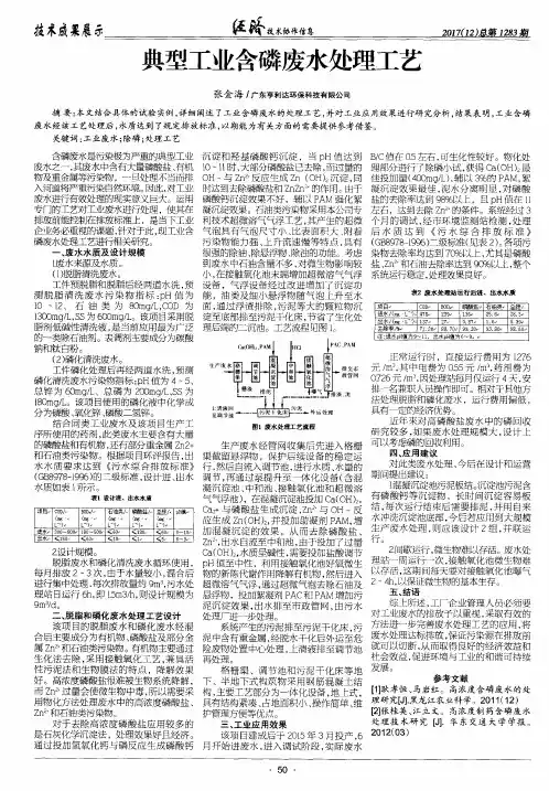 典型工业含磷废水处理工艺