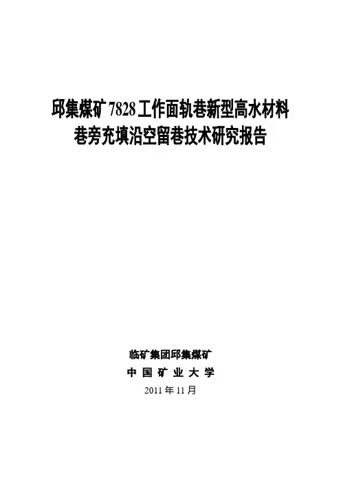 沿空留巷总结报告fgm