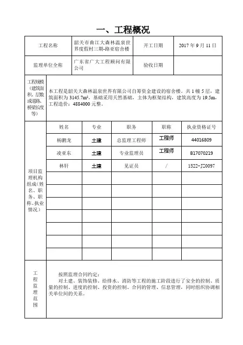 工程质量评估报告 2
