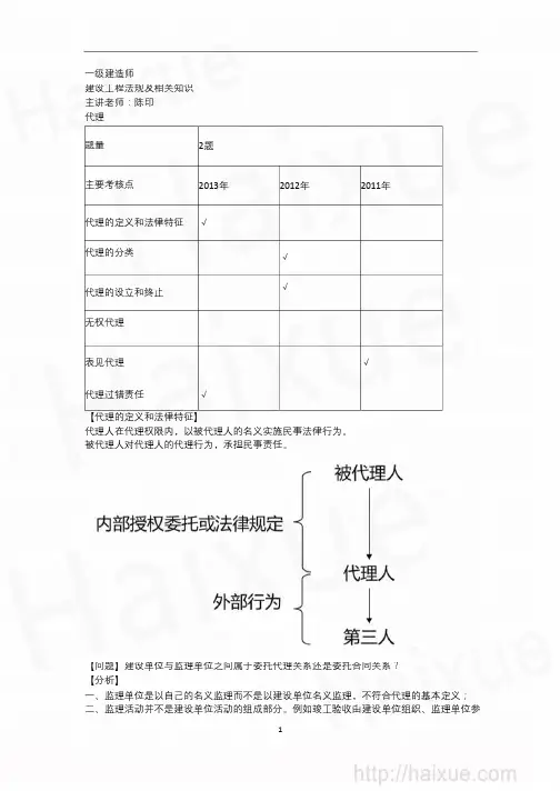 陈印 一级建造师 建设工程法规及相关知识 (3) 1Z301000 建设工程代理制度和物权制度_PDF转换成word转换器