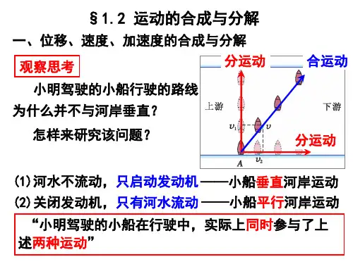人教版高中物理必修二第五章第一节 运动的合成与分解PPT(共11页)