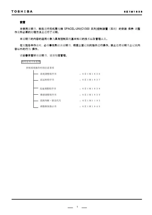 东芝电梯调试手册.