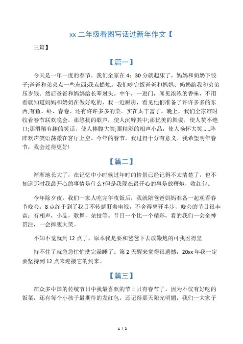 小学生二年级看图写话过新年作文【