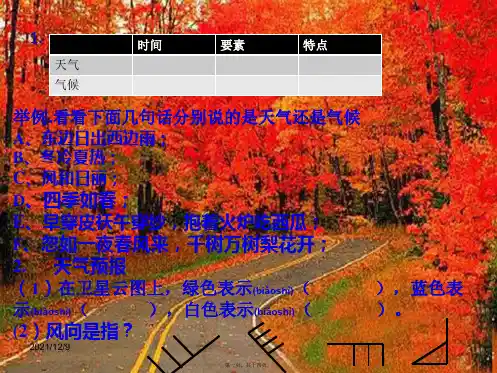 中考地理 第三单元 天气与气候复习课件