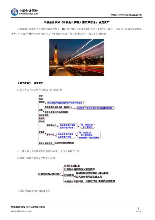 中级会计职称《中级会计实务》第三章汇总：固定资产