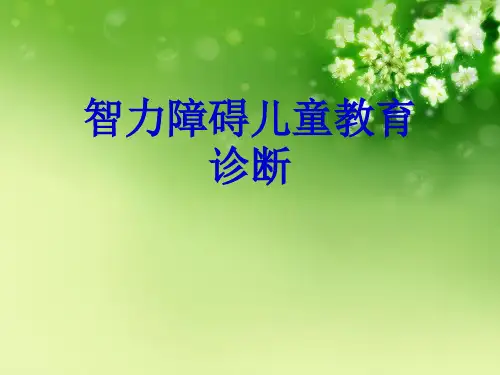 智力障碍儿童教育诊断优秀课件