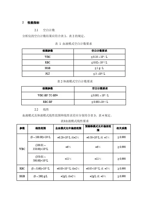 全自动血液细胞分析仪产品技术要求深圳迈瑞