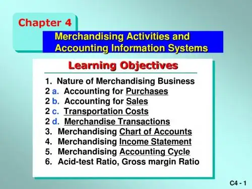 04 Merchandising Activities and Accounting Information Systems