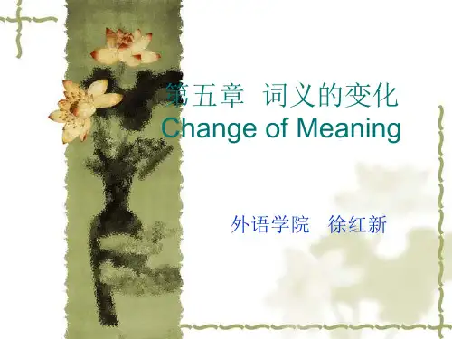 《精品》英语词汇学--词义的变化.ppt