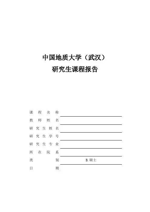 中国地质大学(武汉)课程报告模板