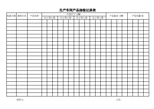 产品抽检记录表