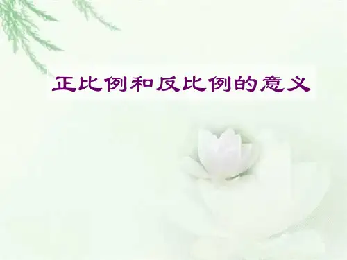 《正比例和反比例的意义》课件PPT
