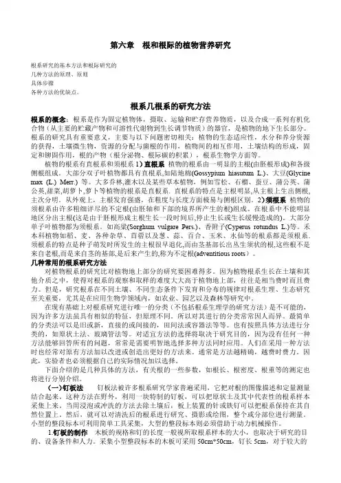 植物根和根际的研究方法