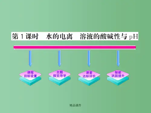 高中化学 3.2.1水的电离 溶液的酸碱性与pH 新人教版选修4