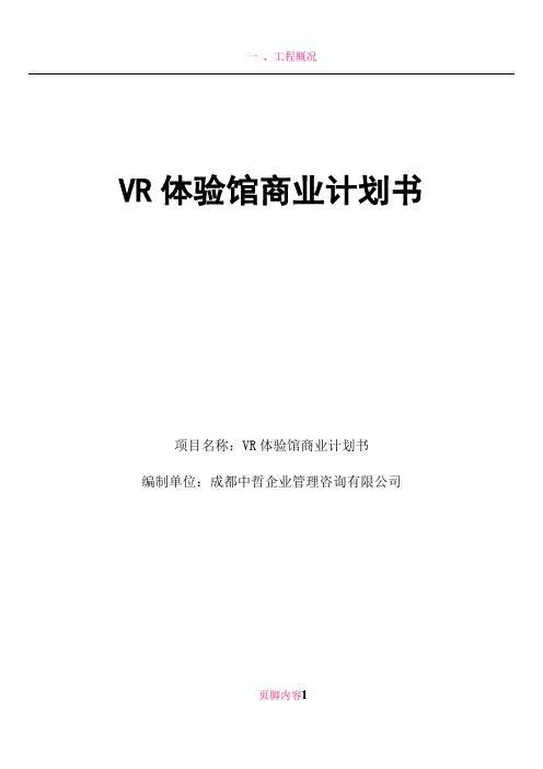 VR体验馆商业计划书