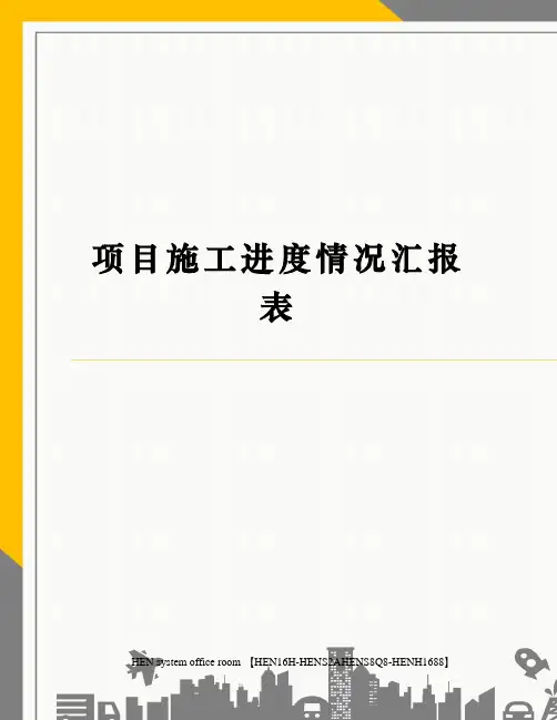 项目施工进度情况汇报表完整版