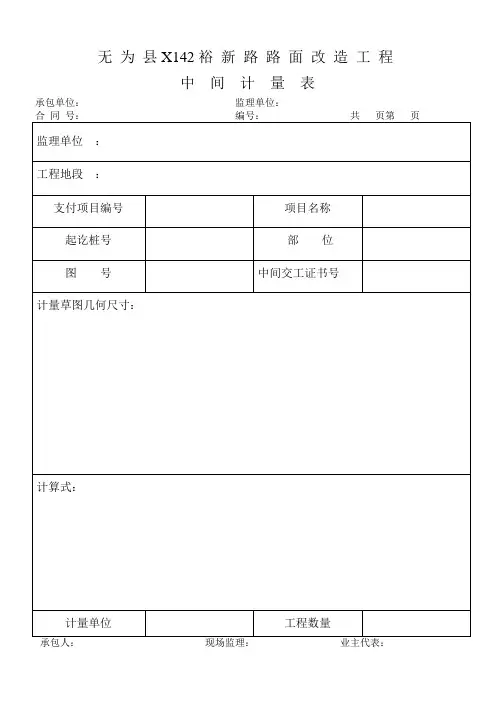 中间计量表 2