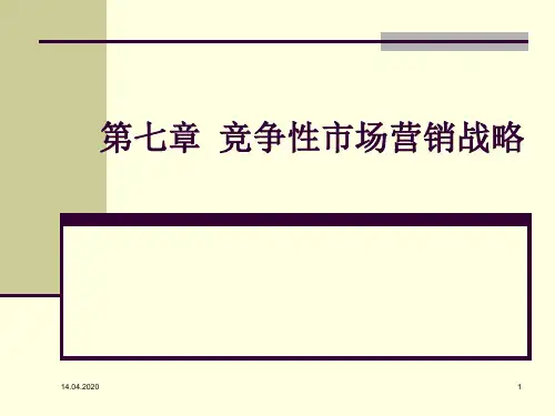 第七章--竞争性市场营销战略