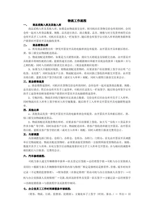 物流工作流程