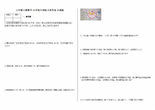 【人教版】六年级下册数学-小升初专项练习【附答案】-V68