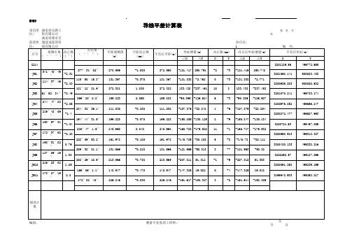 导线平差计算表