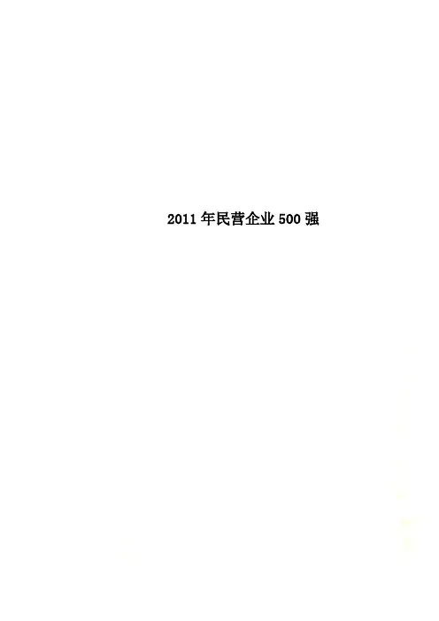 2011年民营企业500强