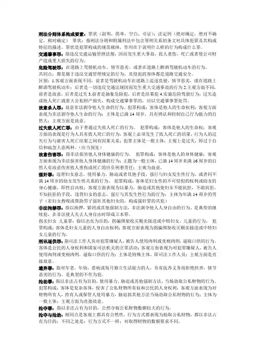 刑法分则重点整理