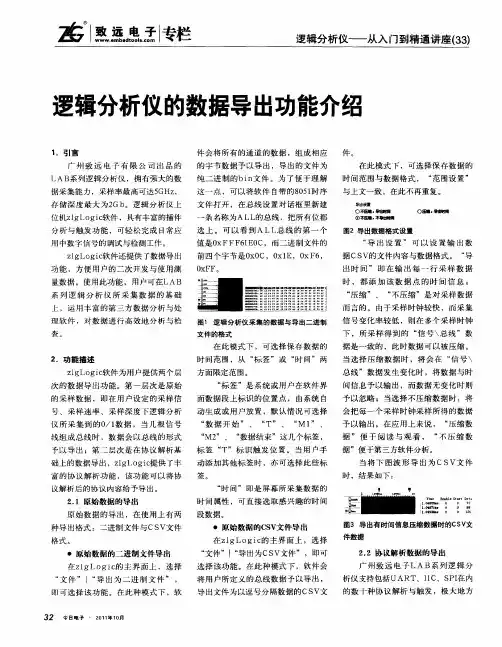 逻辑分析仪的数据导出功能介绍