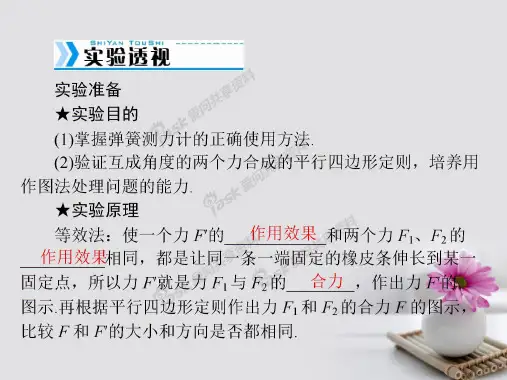 2018版高考物理复习实验三验证力的平行四边形定则课件