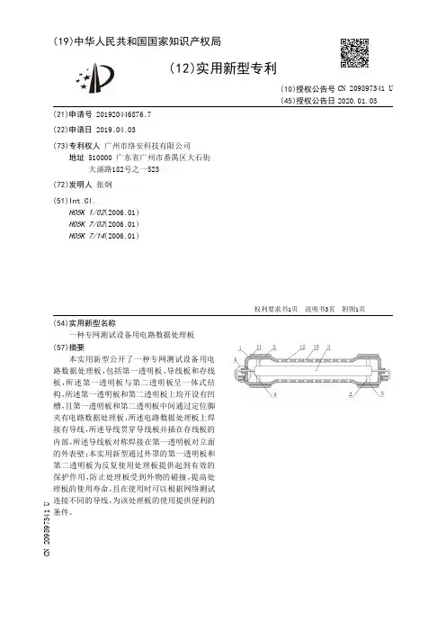 【CN209897341U】一种专网测试设备用电路数据处理板【专利】