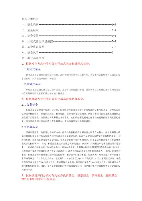 基金的基本知识
