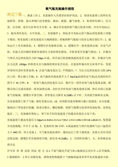 氧气瓶充装操作规程 2