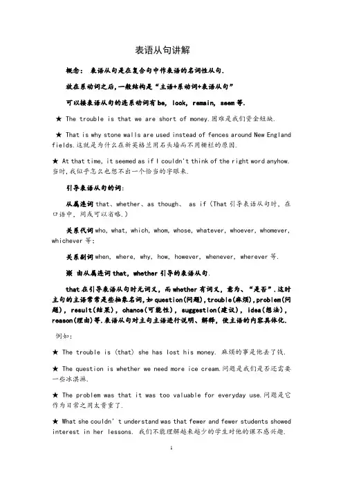表语从句讲解及专项练习