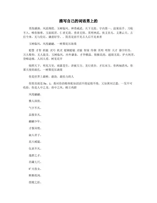 描写自己的词语男上的