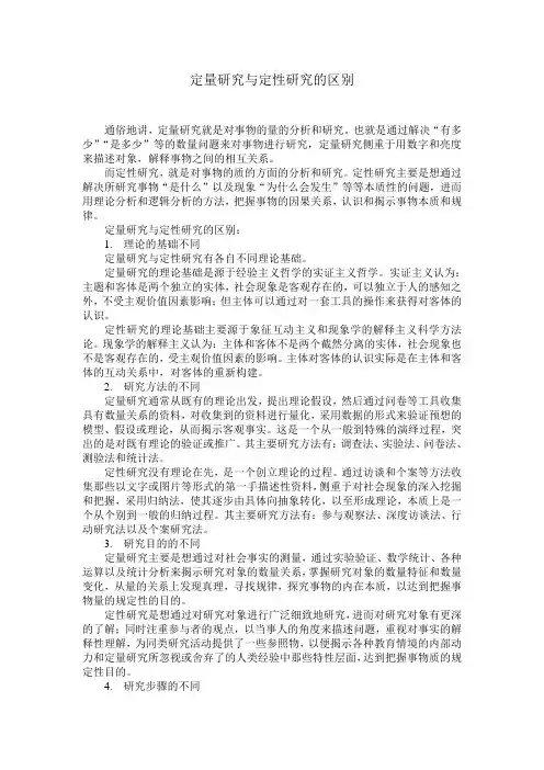 定量与定性研究的区别