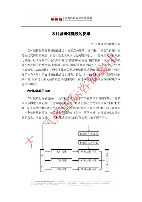 农村城镇化建设的反思