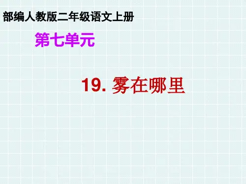 部编人教版二年级语文上册第七单元【19.雾在哪里】习题课件