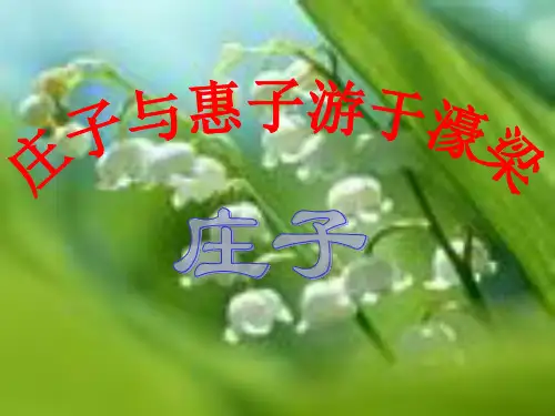 庄子与惠子游于濠梁