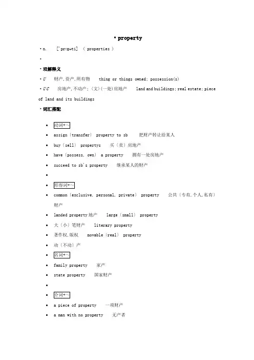 高中英语单词天天记property素材