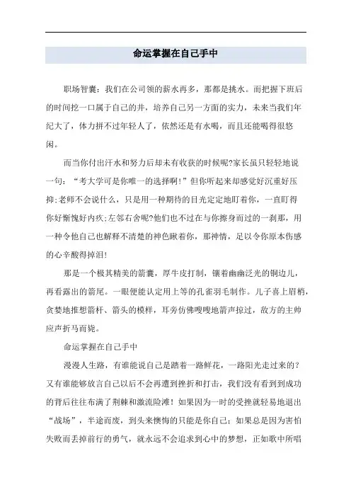命运掌握在自己手中 2
