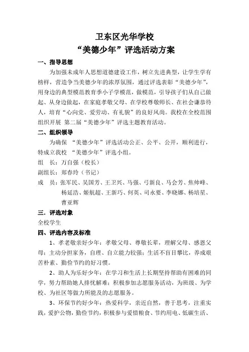 美德少年评选方案 2