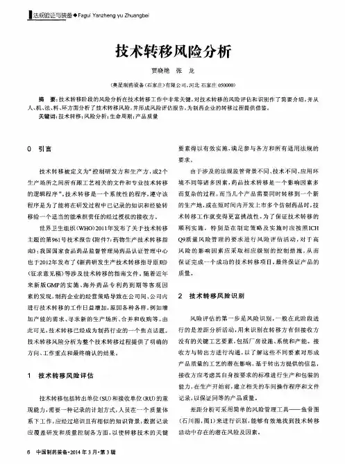 技术转移风险分析